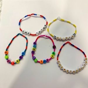 One Direction set of 5 Handmade Bracelets